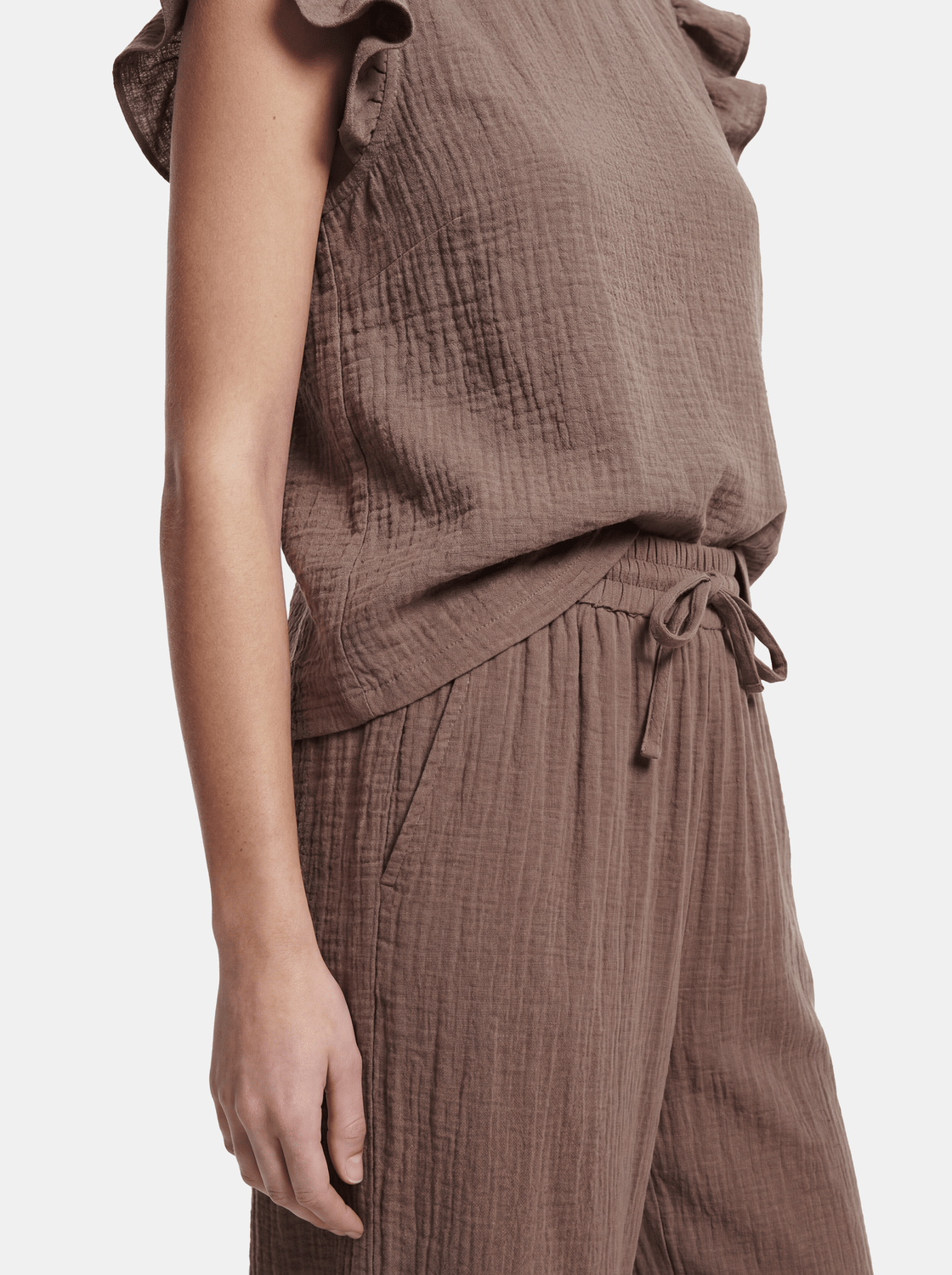 PCSASTINA Trousers - Coffee Quartz - VERO MODA & VILA Bergvik